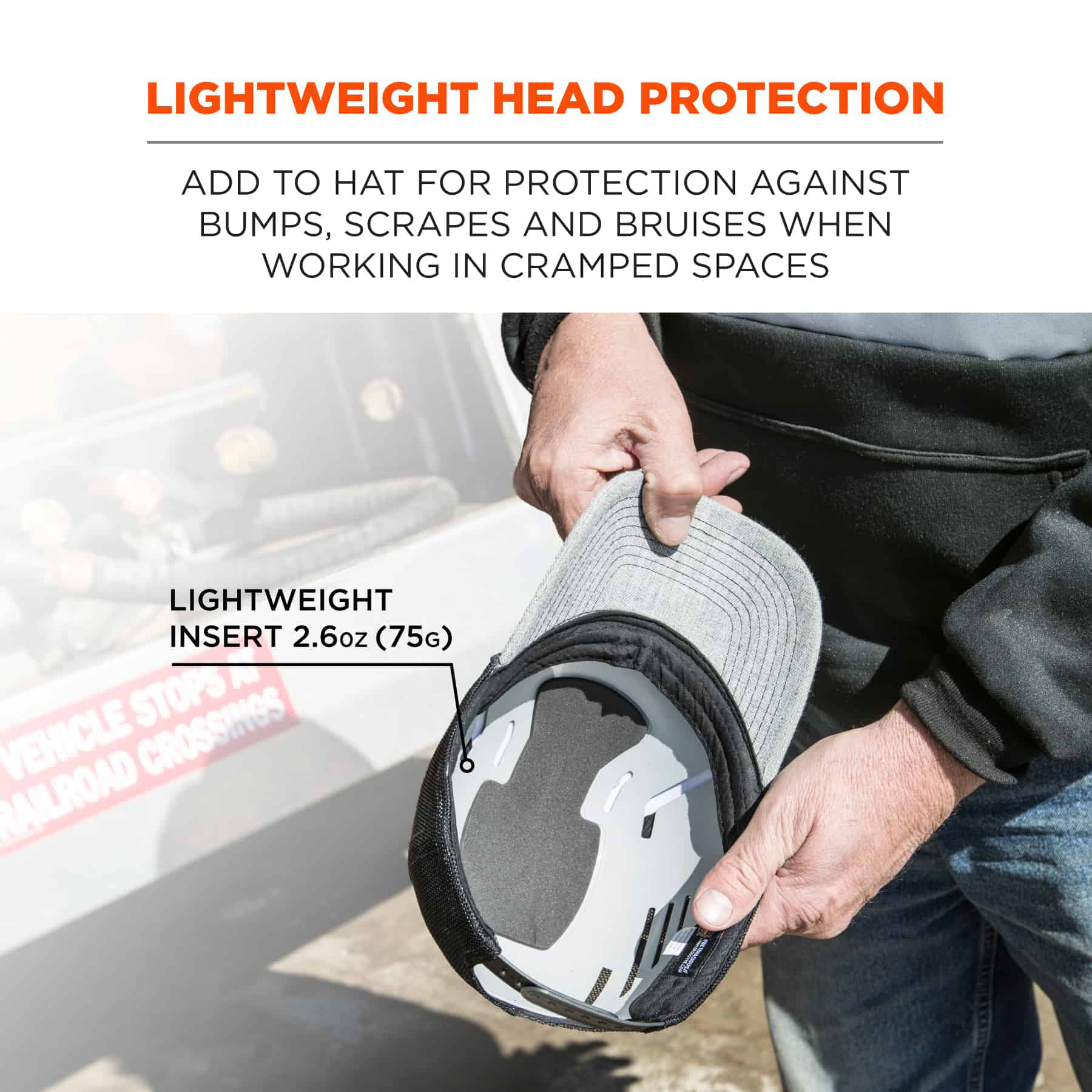 Universal Bump Cap Insert Head Protection Extra Venting Grey Ergodyne Skullerz 8945F(x)
