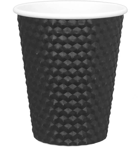 Paper Cup Hot Dimple Castaway 120z 355ml Black Carton 500