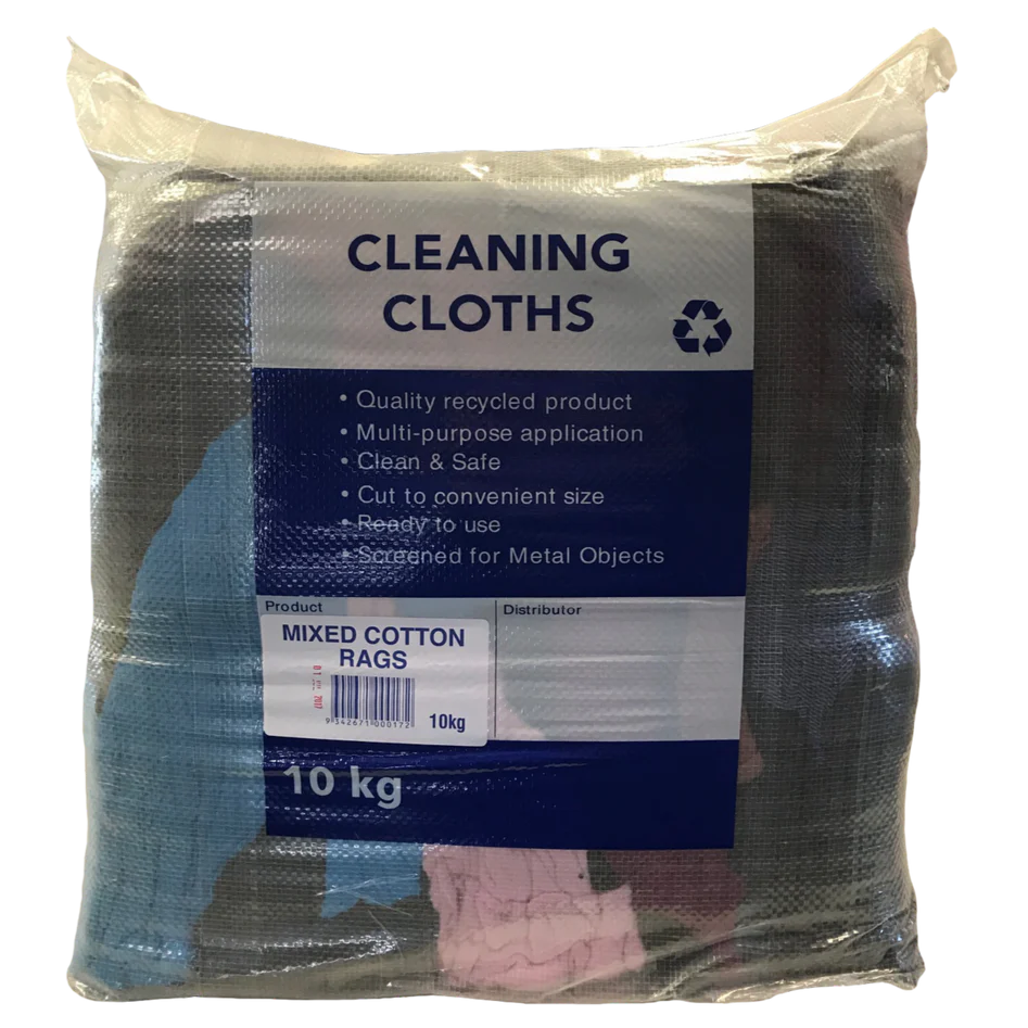 Cotton Rags HI-TEC Bag of Mixed 10KG - RAGS10KG