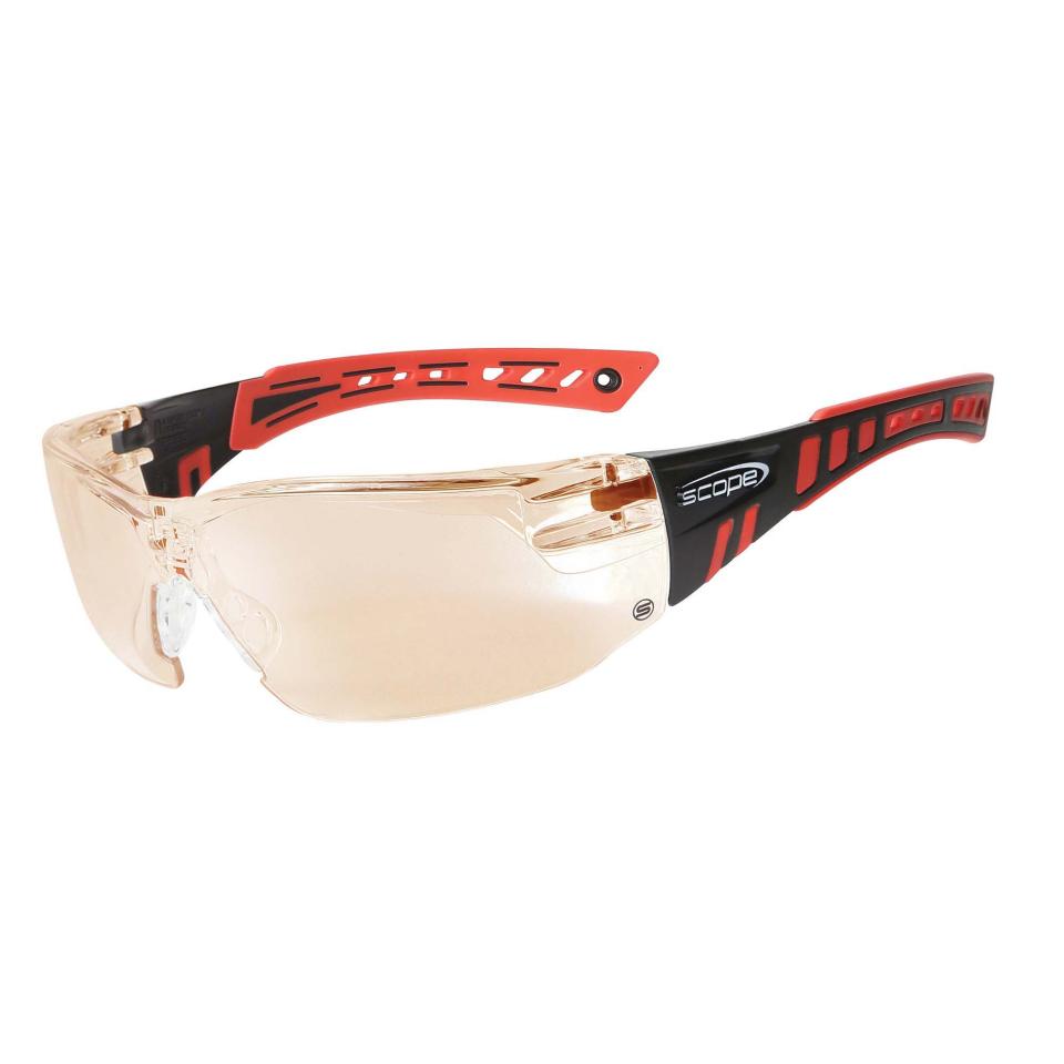 Safety Glasses Scope Speed - Black/Red Frame Anti Fog Anti Scratch - - Box of 10