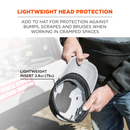 Universal Bump Cap Insert Head Protection Extra Venting Grey Ergodyne Skullerz 8945F(x)