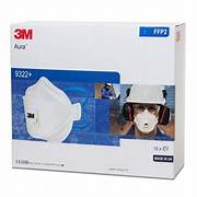 3M 9320A+ P2 Disp Mask Flat Fold Non-Valved BX20 05T022