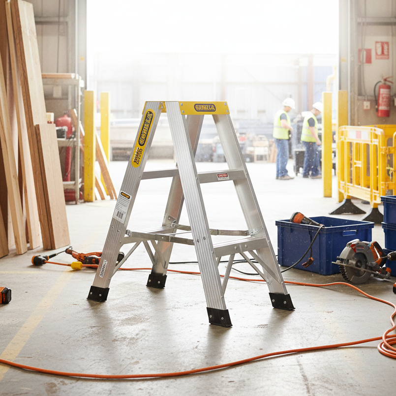 Aluminium Double Sided Step Ladder Gorilla 0.9m 150kg  SM003-I