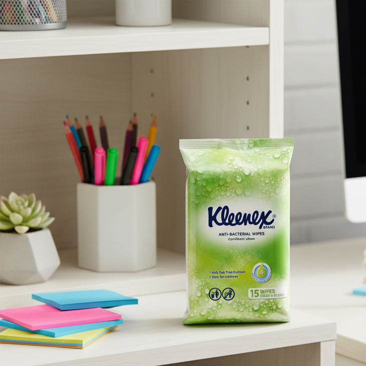 Antibacterial Wet Wipes Kleenex  Pack of 15 Wipes
