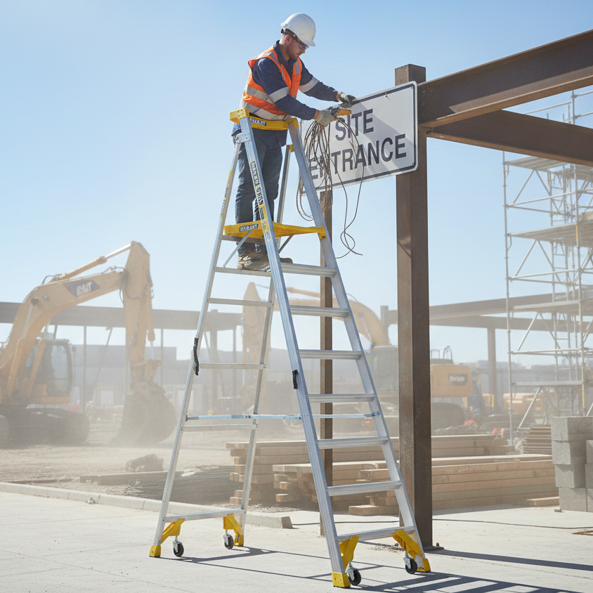 Bailey Aluminum Platform Stepladder P170 8 Job Station 170kg FS13543 - Pickup Only