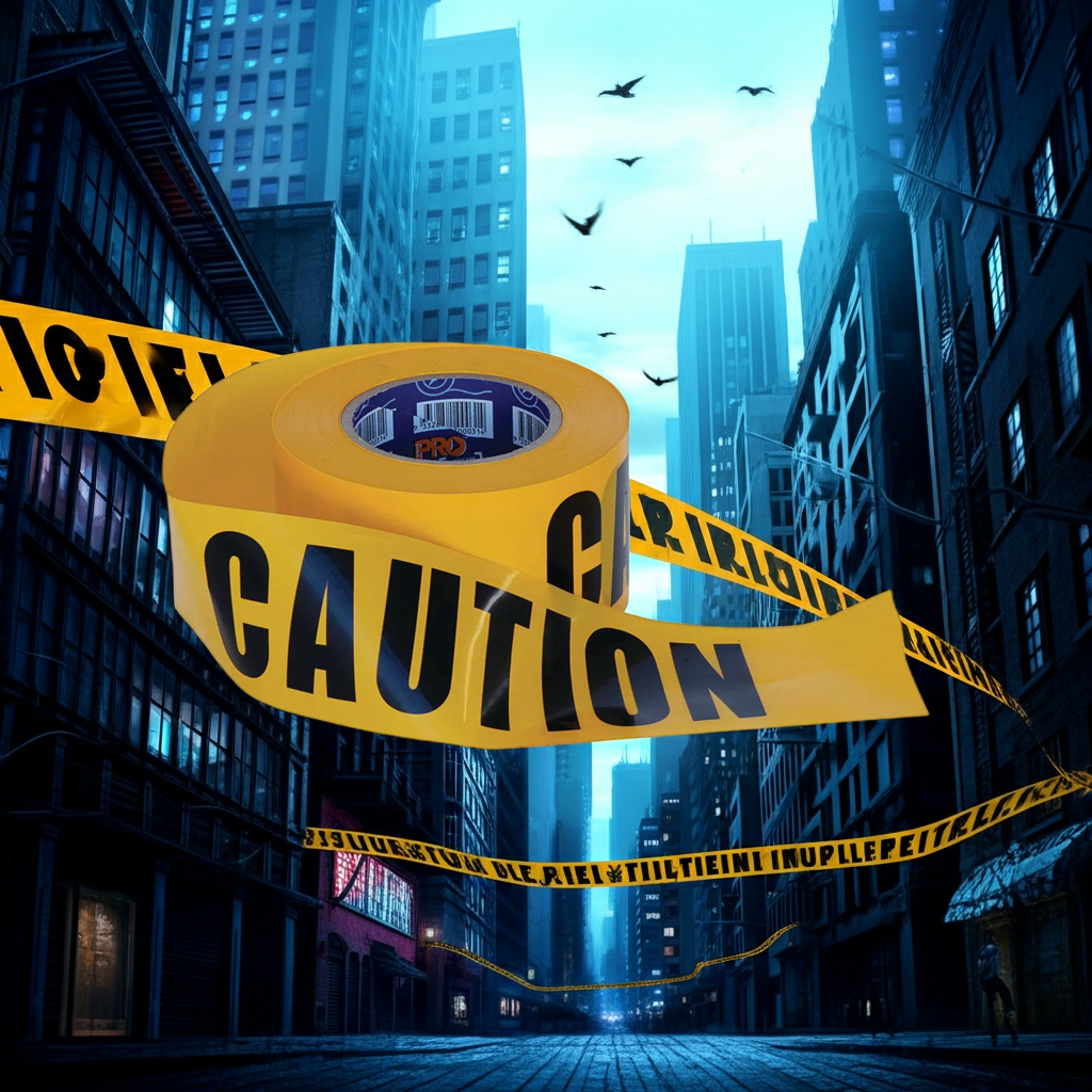 Barricade Tape PRO SAFETY CAUTION Yellow and Black75mm x 100m CT10075