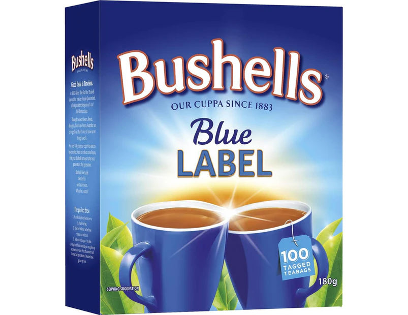 Bushells Blue Label Black Tea – 100 Tea Bags | Full-Flavoured Classic Australian Blend