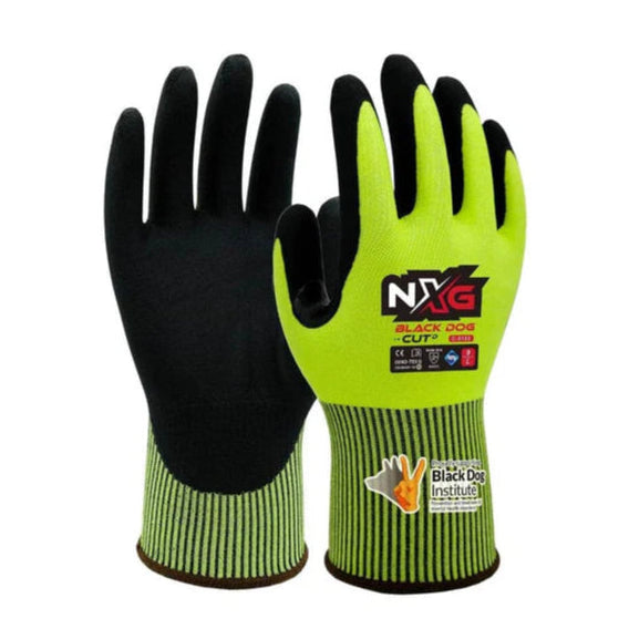 Safety Gloves NXG Black Dog Cut-D Safety Gloves C-5133 Pack of 6