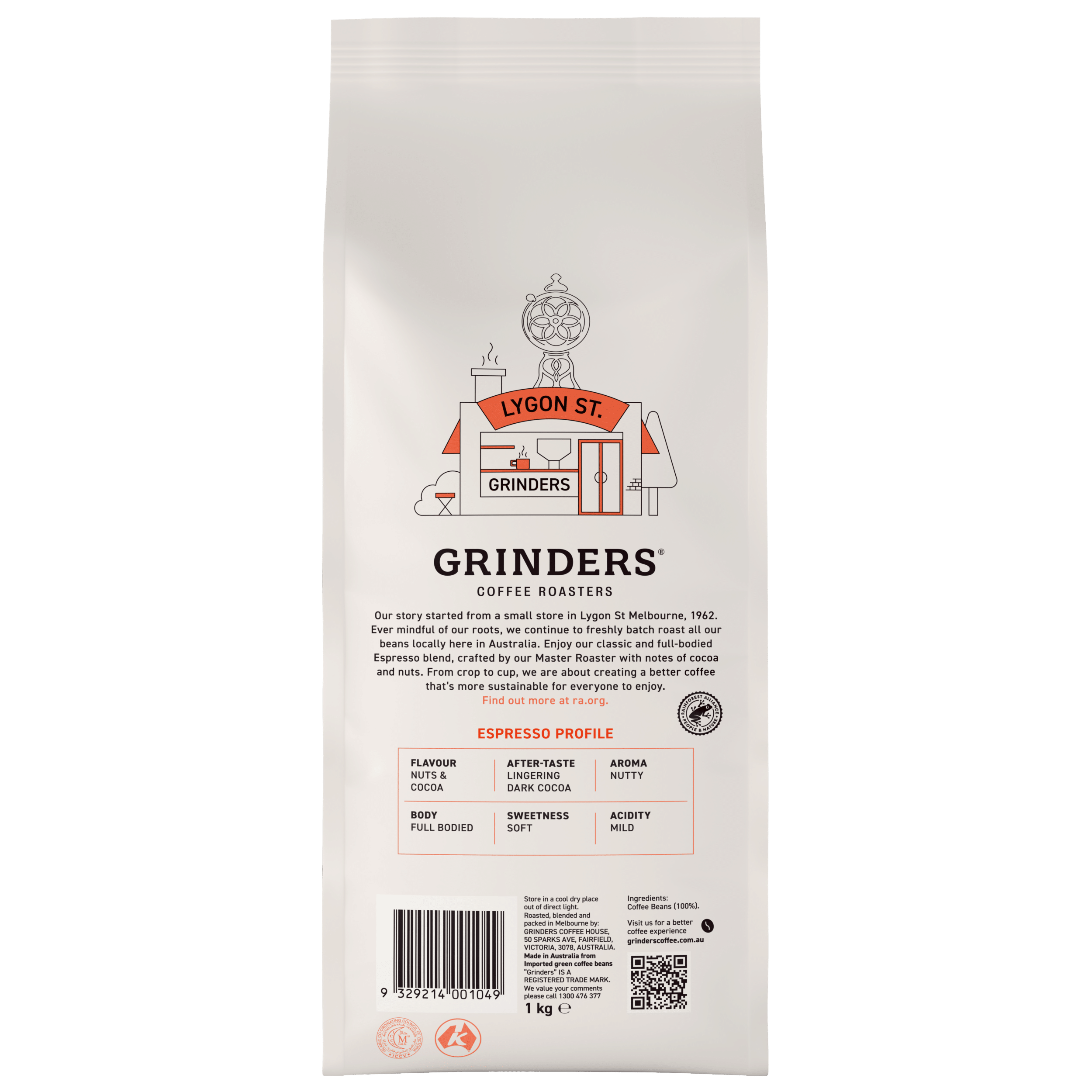 Coffee Beans Grinders Espresso Medium Dark Roast 1kg