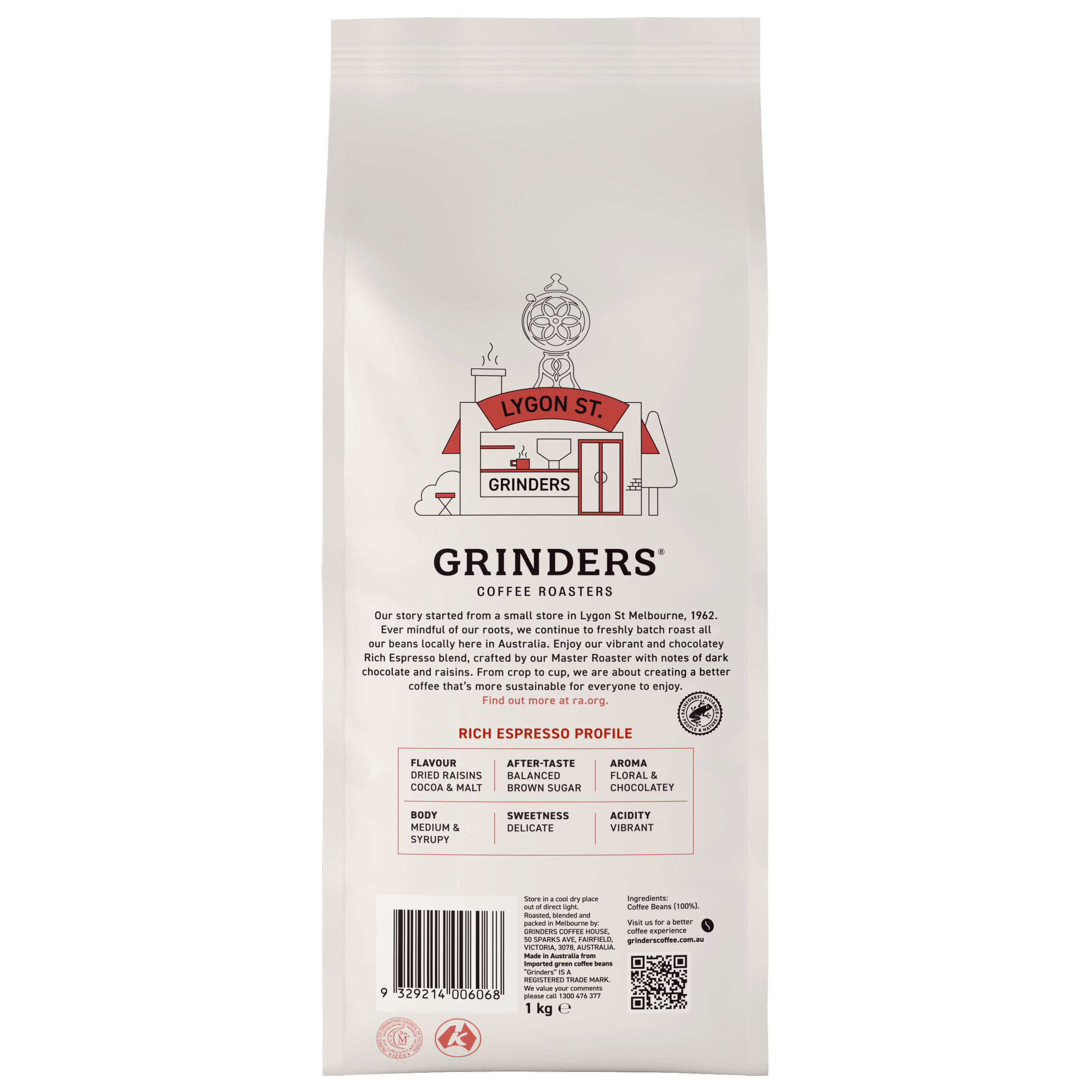 Coffee Beans Grinders Rich Espresso Medium Dark Roast 1kg