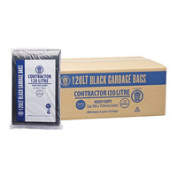 Austar Bin Liners Contractor Heavy Duty 120 Litre Black Packet 50 Carton 200