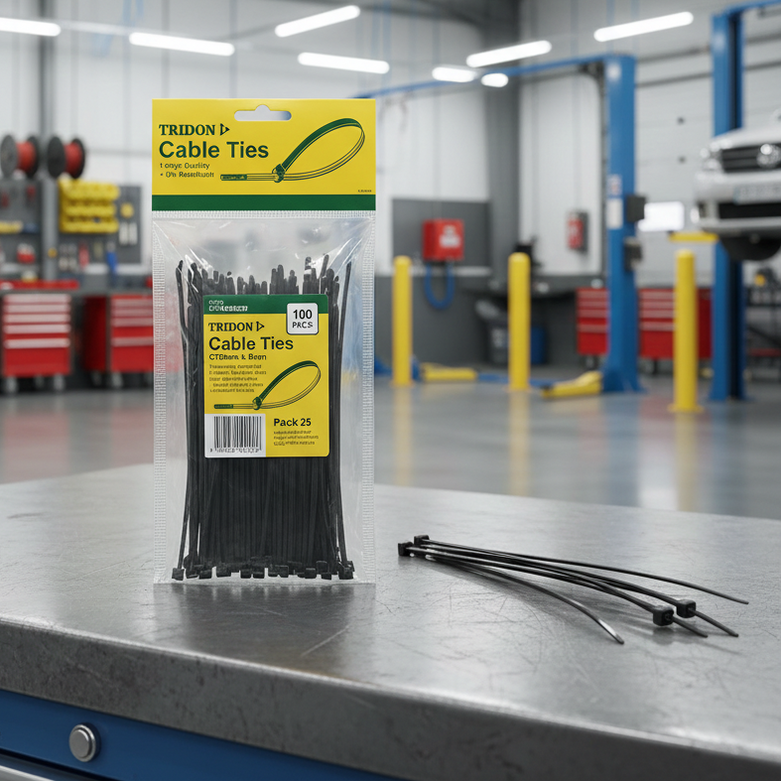 Cable Tie Tridon Black 150mm x 3.6mm  CT205BKCD-25 Pack 25