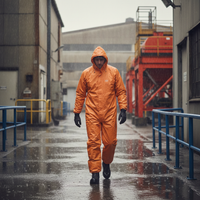 Orange Pro Choice Disposable Coveralls Barrier Tech SMS Style 5/6
