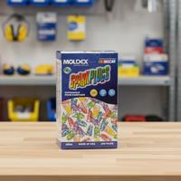 Disposable Earplugs Uncorded MOLDEX SparkPlugs CL5 Box of 200 pairs | Supply Solutions Group