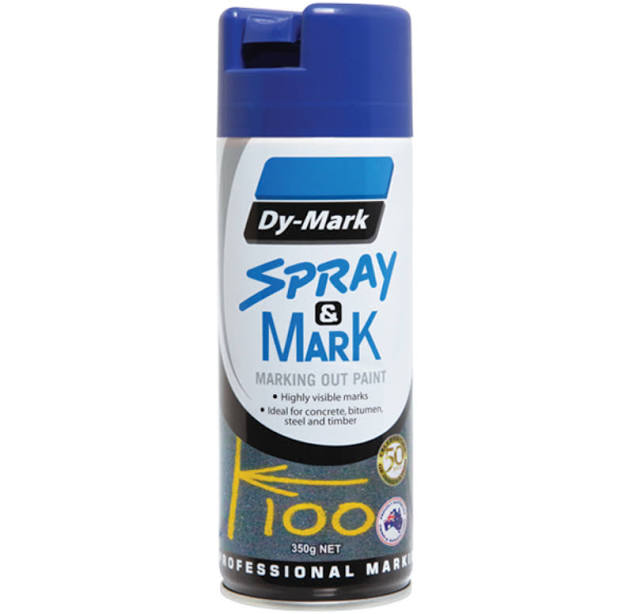 Dy-Mark Spray & Mark Line Marking Paint – Blue | 350g Aerosol | Inverted Spray | Pack of 5 | Business Delivery Only