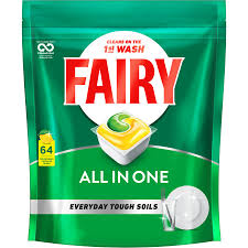 Fairy Original All In One Dishwasher Tablets – Lemon | 64 Tablets per Pack | Powerful Grease Removal | 25174274