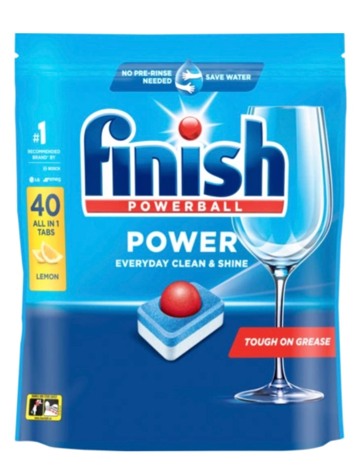 Dishwashing Tablets Finish Power Lemon Sparkle 40 Pack