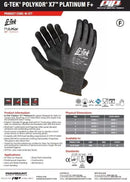 Safety Gloves G-TEK Polykor X7 Platinum F+ 18 Gauge Nitrile PPU