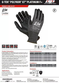 Safety Gloves G-TEK Polykor X7 Platinum F+ 18 Gauge Nitrile PPU