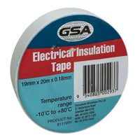 GSA ELECTRICAL TAPE WHITE - 0.18MM X 19MM X 20MTR