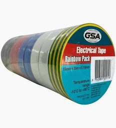 GSA Electrical Insulation Tape Rainbow – 0.18mm x 19mm x 20m – 8111RP