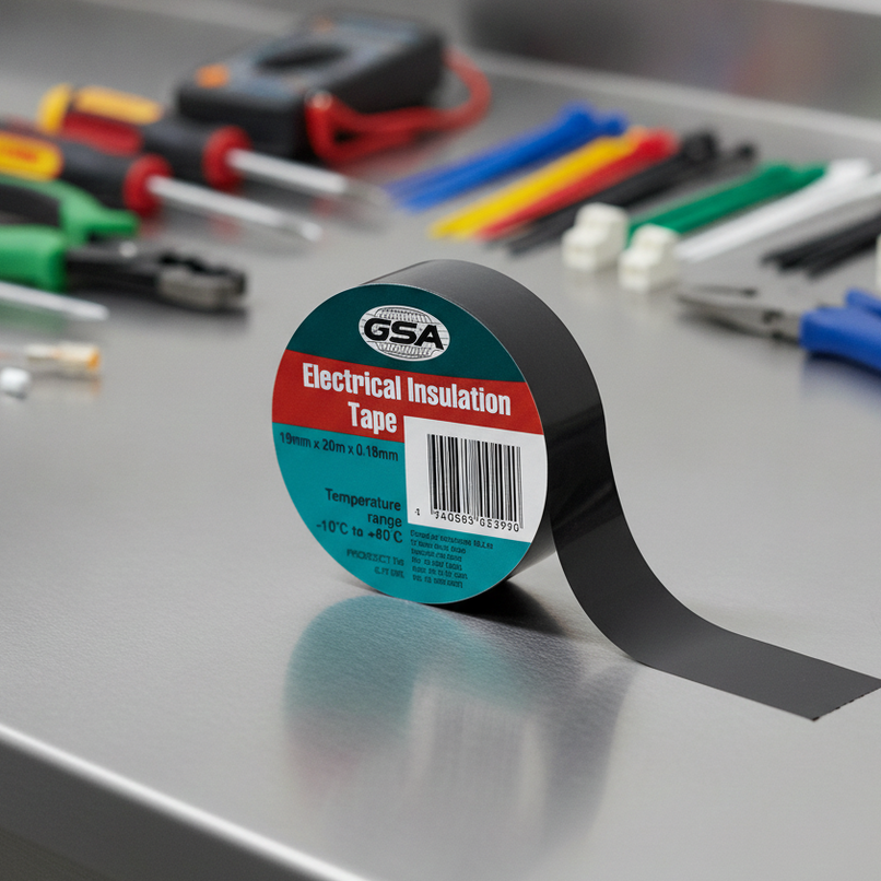GSA ELECTRICAL TAPE BLACK 0.18MM - 19MM X 20MTR