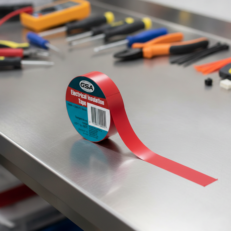 GSA ELECTRICAL TAPE RED 0.18MM - 19MM X 20MTR