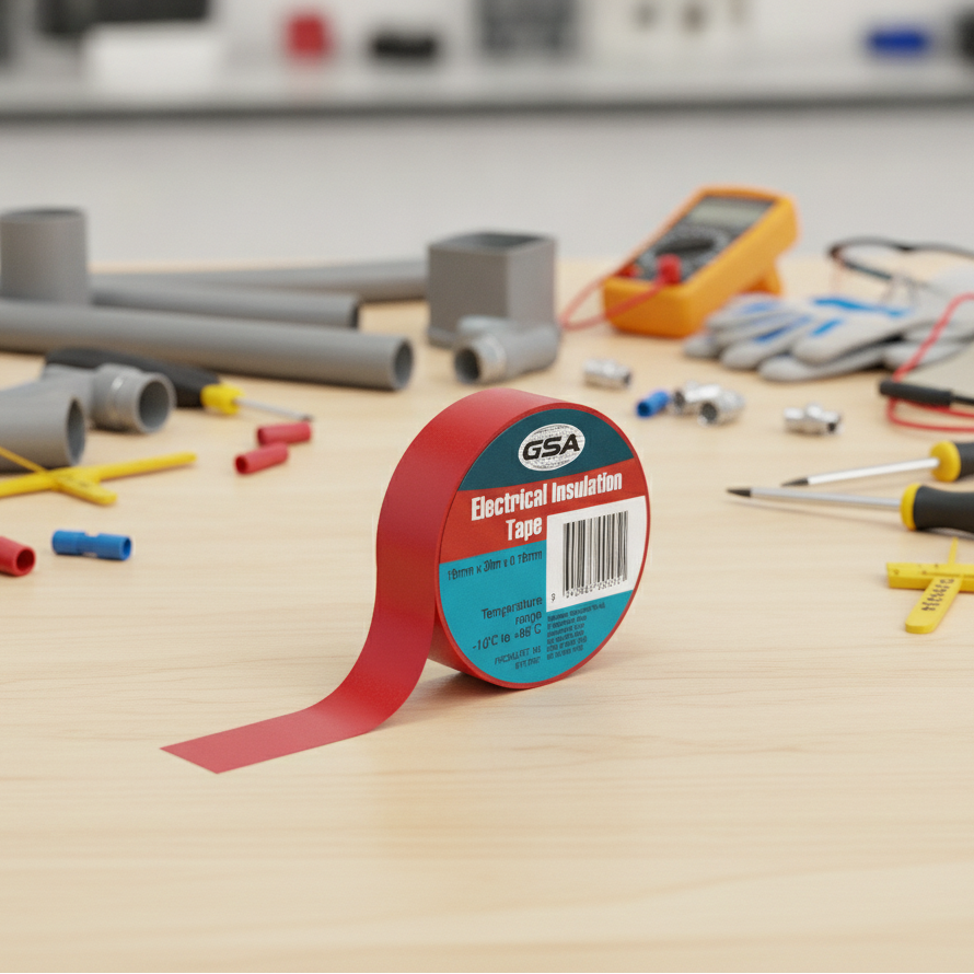 GSA ELECTRICAL TAPE RED 0.18MM - 19MM X 20MTR