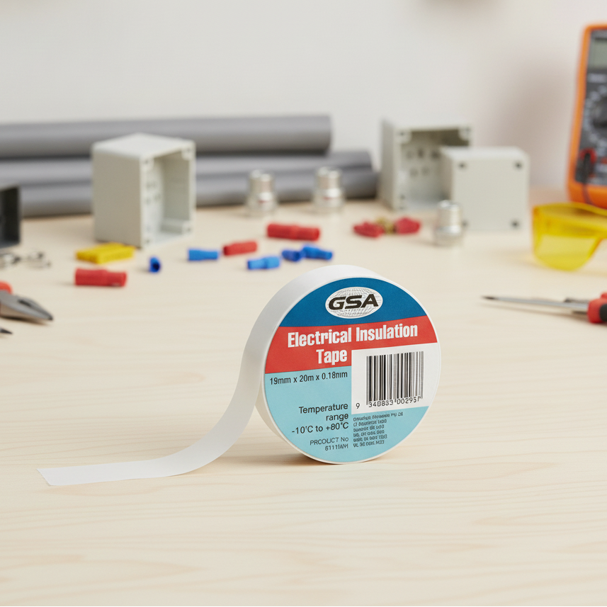 GSA ELECTRICAL TAPE WHITE - 0.18MM X 19MM X 20MTR