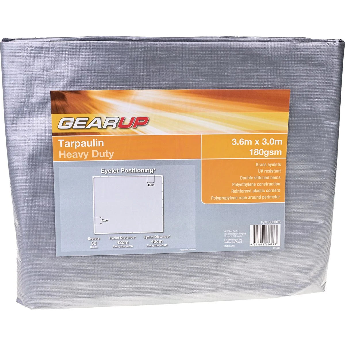 Heavy Duty Tarpaulin Gearup Reinforced 6m x 3.6m - GUHDT4
