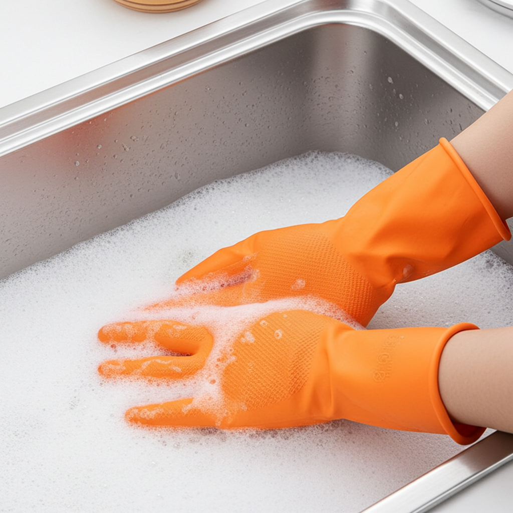 Grippaz Non-Slip Nitrile Disposable Gloves – Orange - Chemical Resistant & Touchscreen Compatible Box of 50