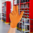 Grippaz® Non-Slip Nitrile Disposable Gloves – Orange | Chemical Resistant | Touchscreen Compatible | Box of 50