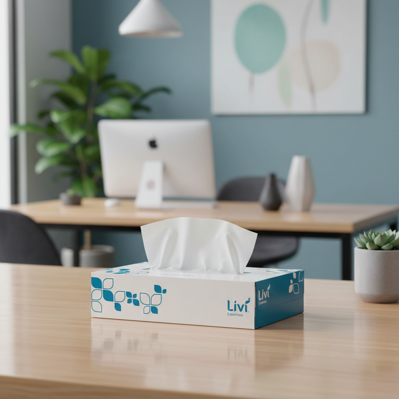 Livi Essentials 1301 Hypoallergenic Facial Tissues 2 Ply 100 Sheets Carton 48