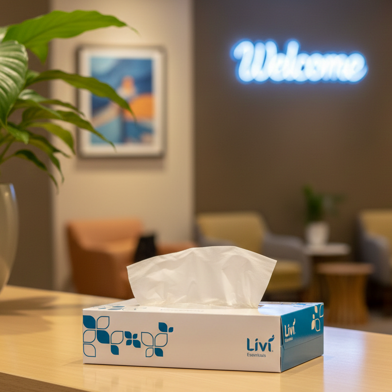 Livi Essentials 1301 Hypoallergenic Facial Tissues 2 Ply 100 Sheets Carton 48