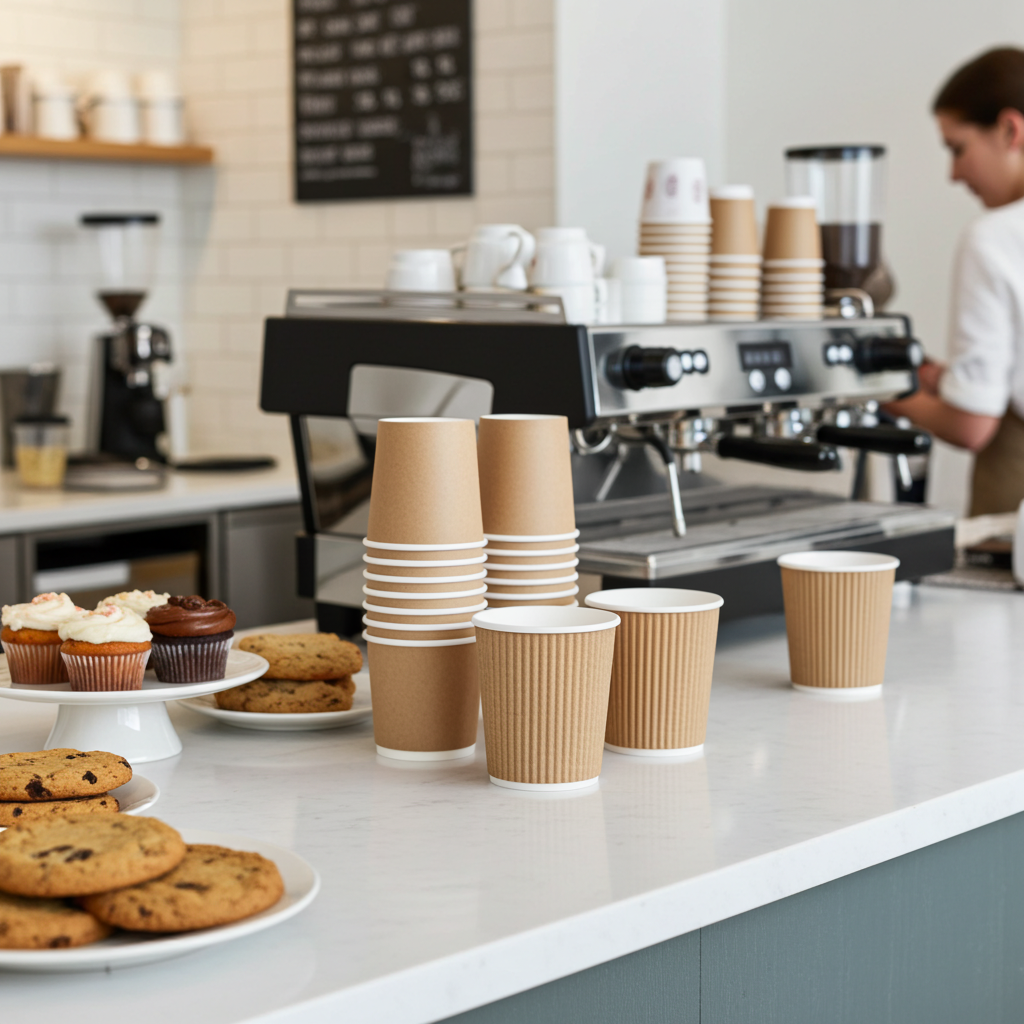 Insulated Paper Cups Vee 237ml/8oz Brown Box of 300