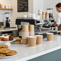 Insulated Paper Cups Vee 237ml/8oz Brown Box of 300