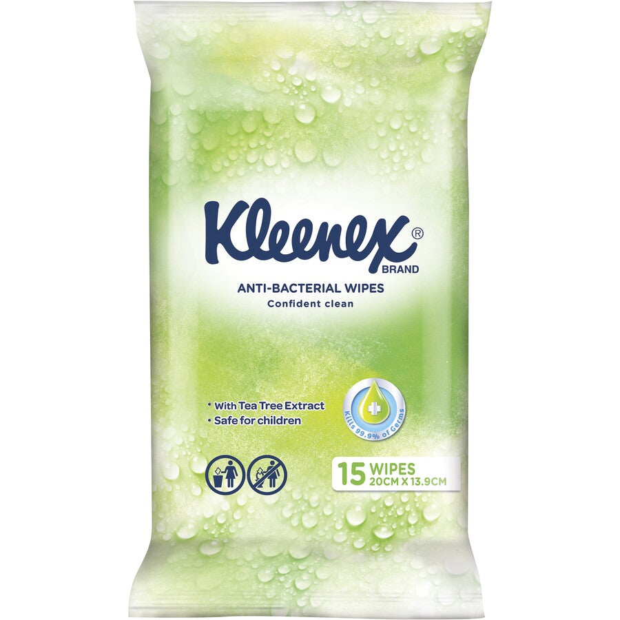 Antibacterial Wet Wipes Kleenex  Pack of 15 Wipes