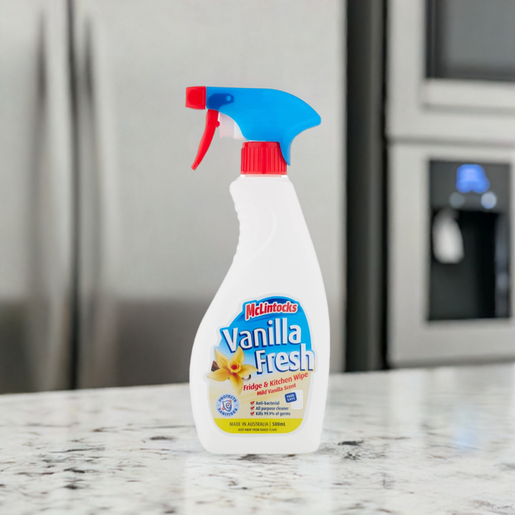 Fridge & Kitchen Wipe Spray McLintocks Vanilla Fresh Trigger Spray 500mL