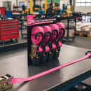 Pink Ratchet Tie down 25MM X 5M With S Hook - 4 Pack