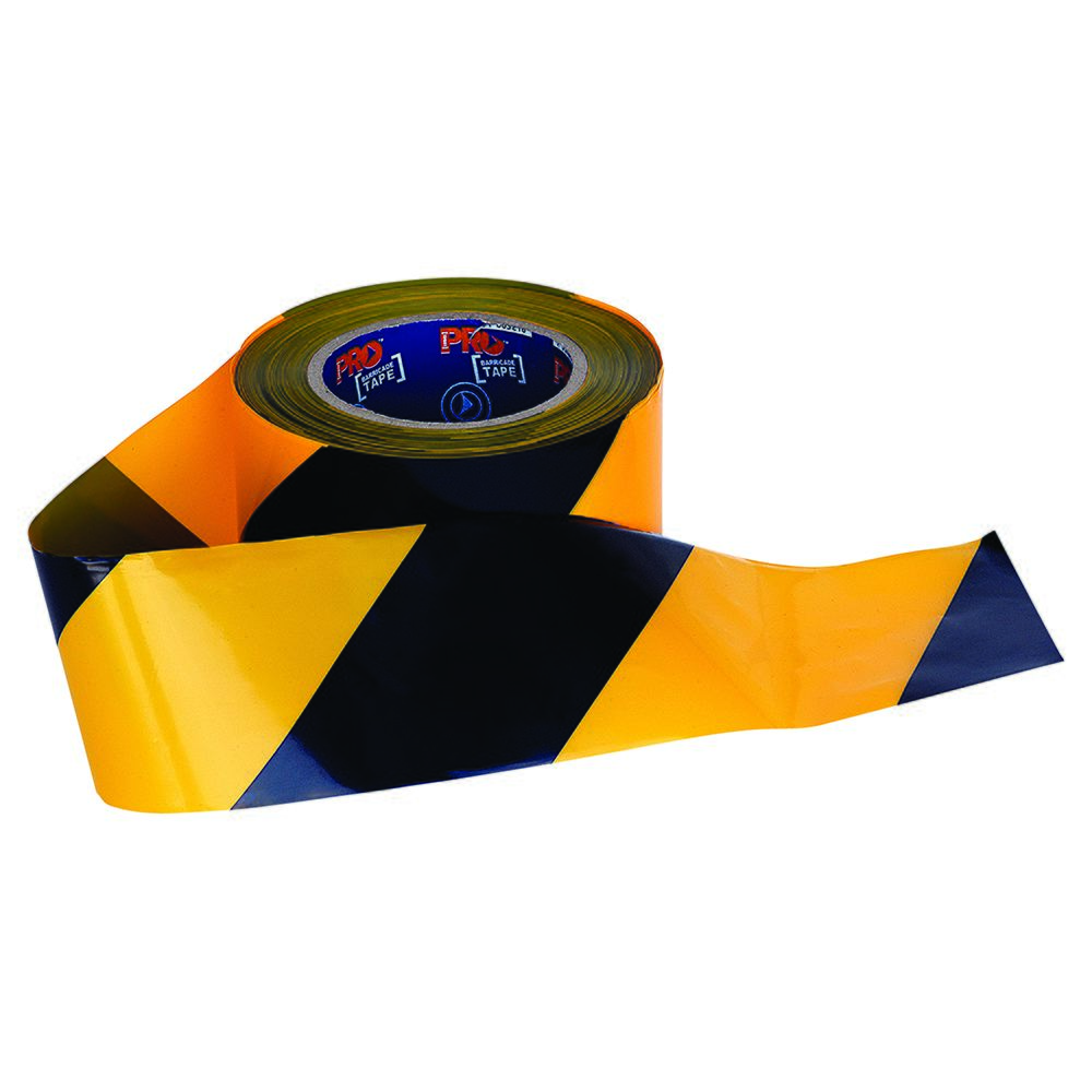 Pro Choice Safety Caution Barricade Tape - 100mm x 75m Yellow / Black YB10075