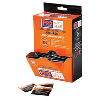 Pro SAFETY Anti-Fog Lens Cleaning Wipes - Box of 100 AFW100