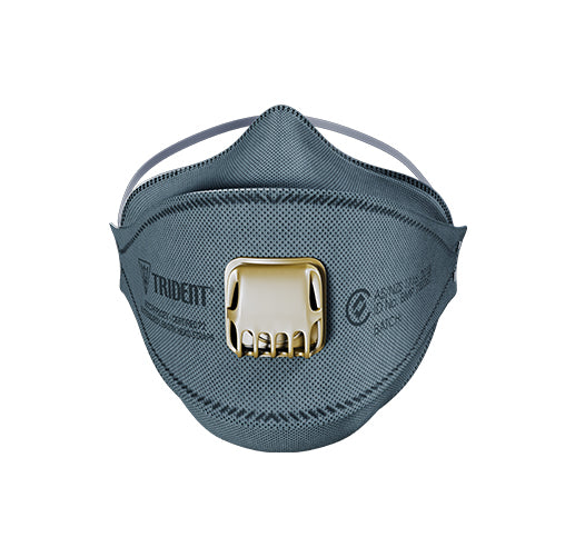 Respirator Mask P2 TRIDENT® Flat Fold Carbon Valved Box of 20 RTCFFP2CEV