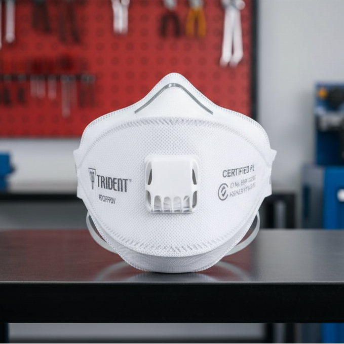 Respirator Mask P2 TRIDENT Flat Fold Valved - Box of 20 RTCFFP2VE