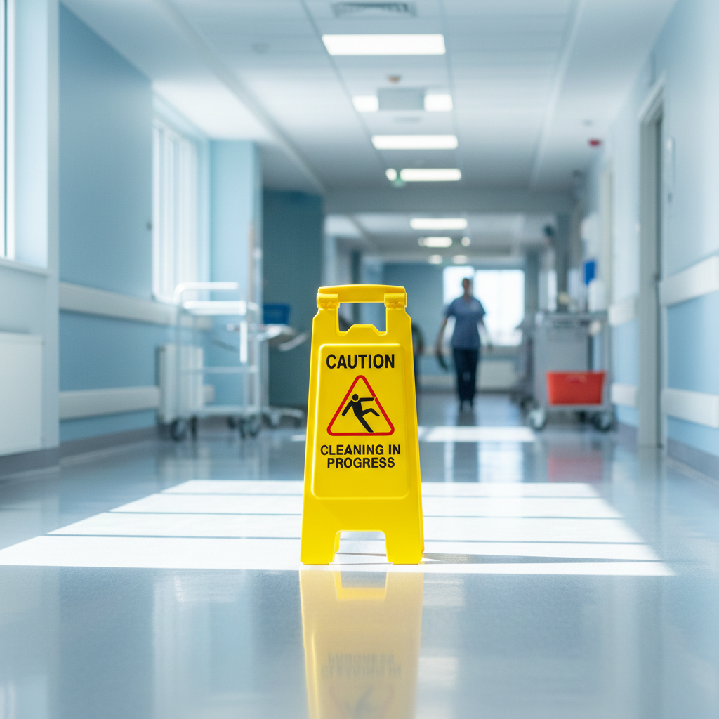 Sabco Wet Floor Cleaning in Progress Sign Small – SABC-2420A Safety A-Frame Caution Sign