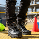 Safety Boot Lace Up Side Zip Bison XT Black XTLZBK