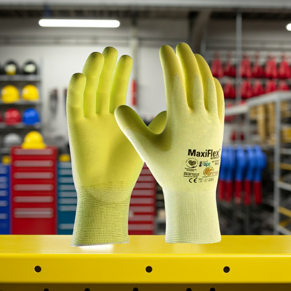 Safety Glove ATG MaxiFlex Ultimate with AD-APT ATG 42-874FY-Pack of 6