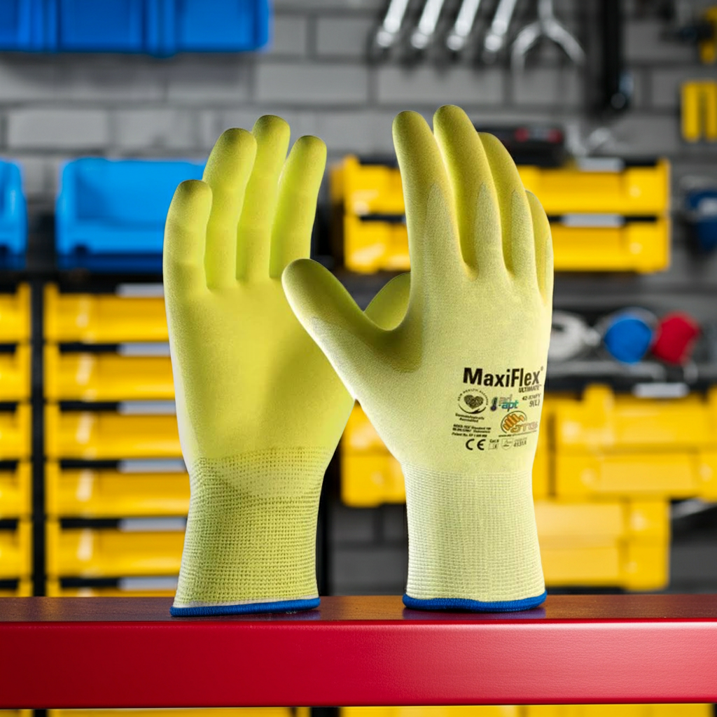Safety Glove ATG MaxiFlex Ultimate with AD-APT ATG 42-874FY-Pack of 6