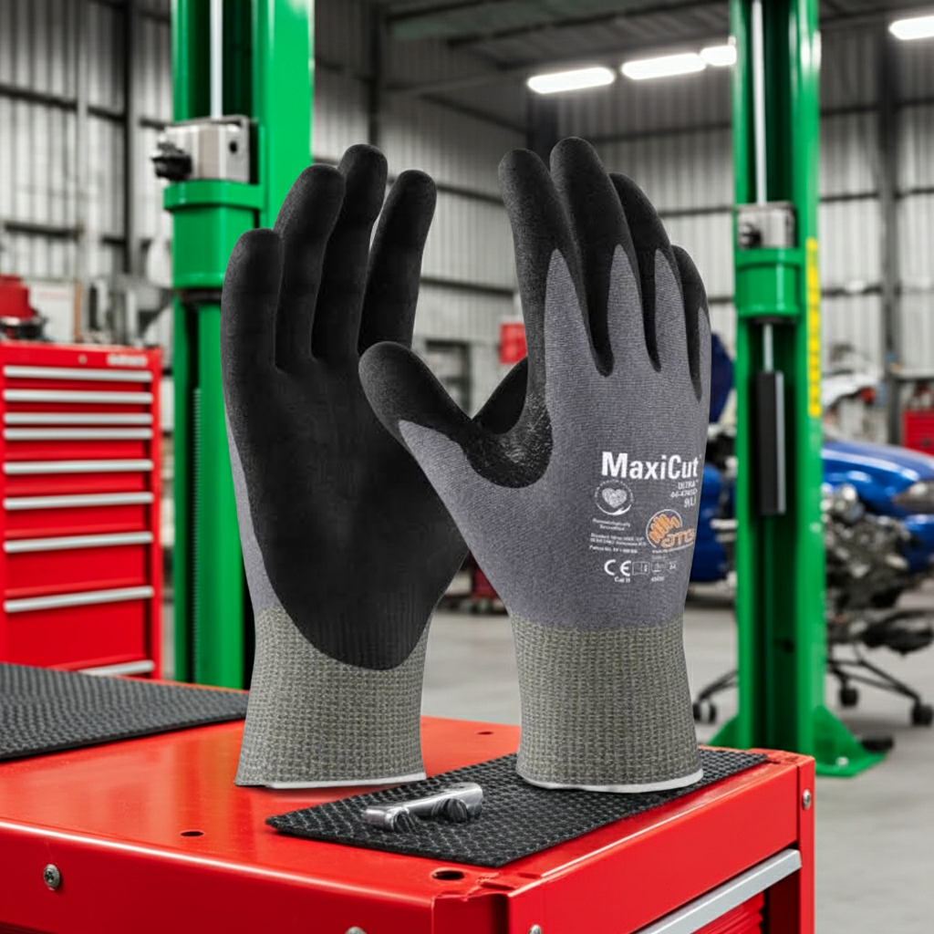 Safety Glove MaxiCut Ultra Cut D ATG Palm Coated Knitwrist 44-4745 (Pack of 6)