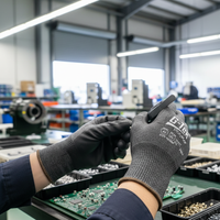 Safety Gloves G-TEK Polykor X7 Platinum F+ 18 Gauge Nitrile PPU