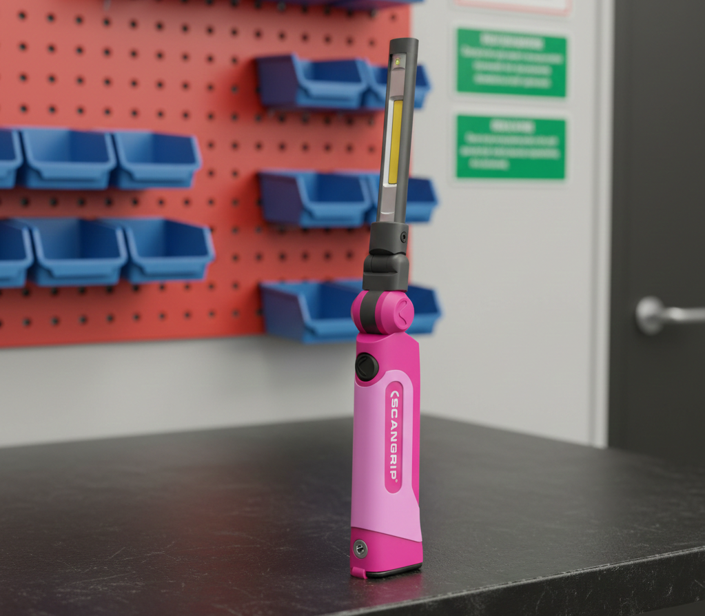 Scangrip Pink Mini Slim Rechargable LED Inspection Work Light- National Breast Cancer Foundation